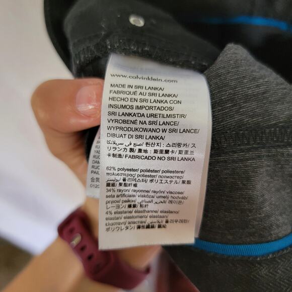 Calvin Klein Dark Gray Herringbone Slim Trouser Classic Dress Pants Size 30 x 30 - Picture 13 of 15